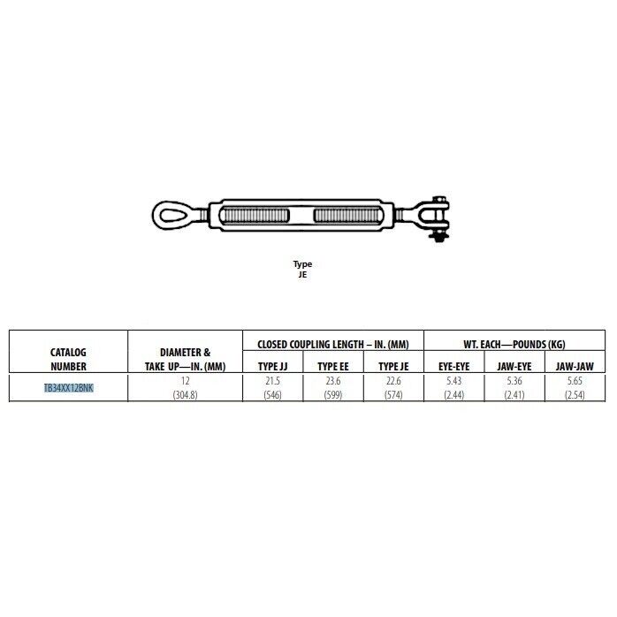 TB34JE6BNK HUBBELL POWER SYSTEMSLINK TURNBUCKLE ANDERSON