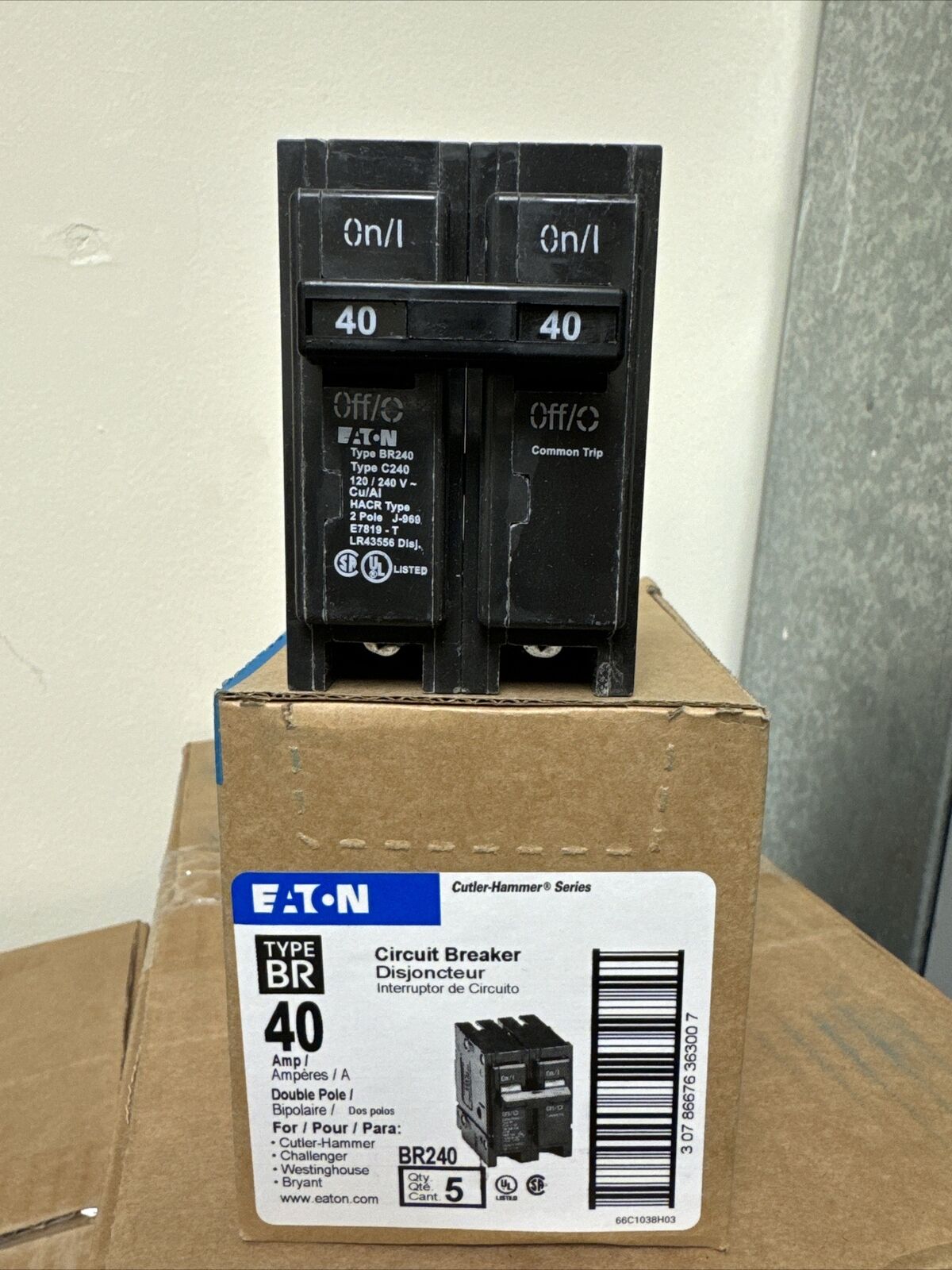 BRAND NEW BR240 EATON/CUTLER-HAMMER, 2-POLE 40 AMP, (SAME DAY SHIP)