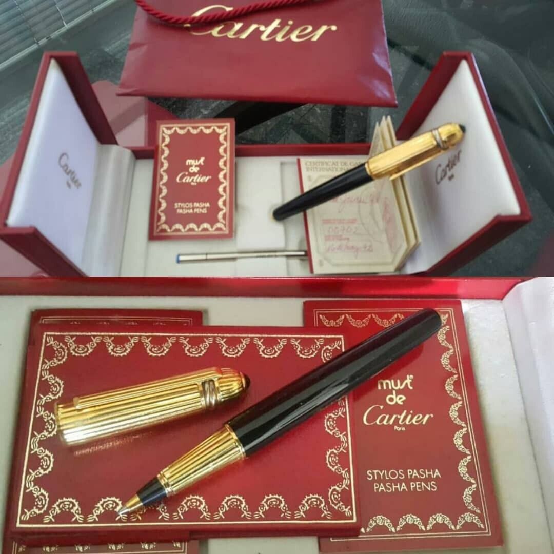 Pasha de Cartier 1993 Limited Edition Black & Gold Rollerball Pen (No Wear)